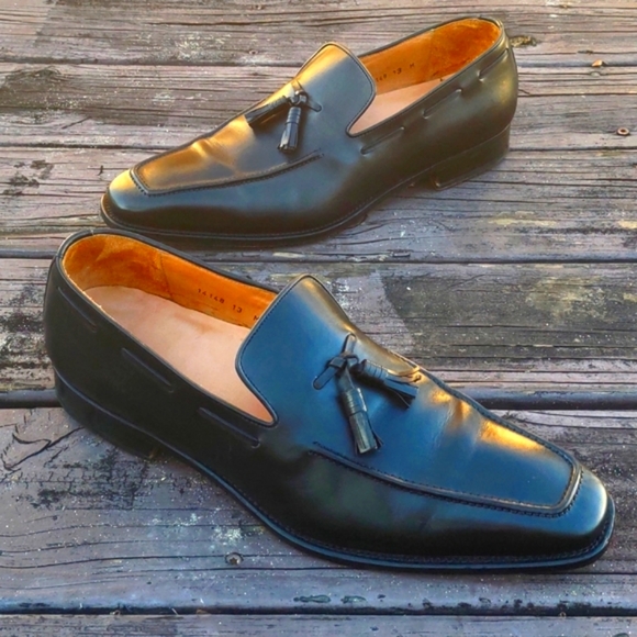 Magnanni Black Leather Tasseled Loafer # 14148 - Picture 9 of 17